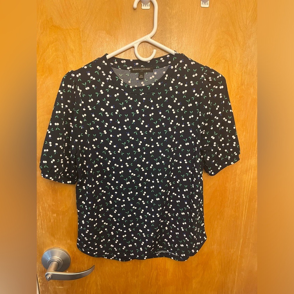 Banana Republic Professional Blouse with Cherry Design